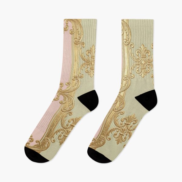 Item preview, Pistachio & Matte Pink Striped Gold Baroque designed and sold by DesignsByPrnces.