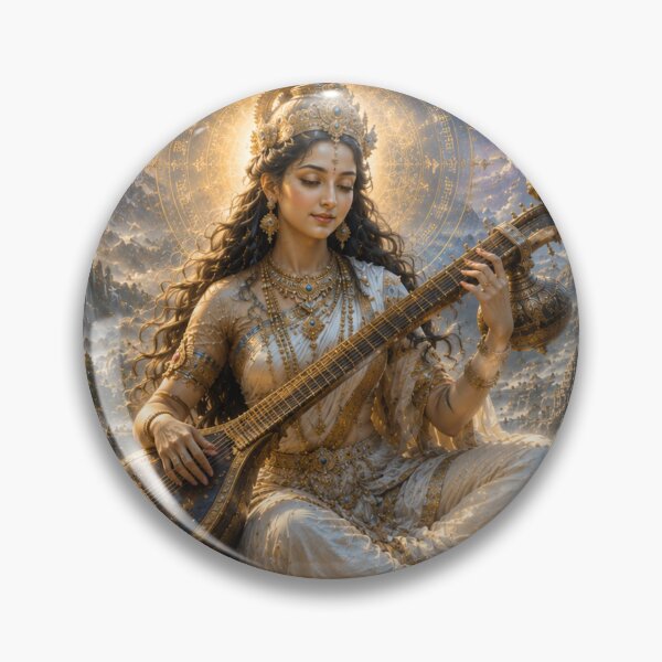 Item preview, Guru Poornima Series – Celestial Saraswati Veena of Eternal Wisdom Wall Art designed and sold by Homyar.
