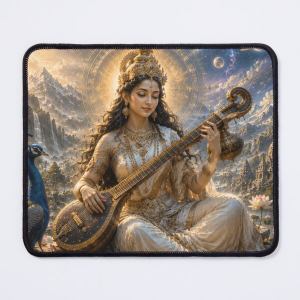 Item preview, Guru Poornima Series – Celestial Saraswati Veena of Eternal Wisdom Wall Art designed and sold by Homyar.