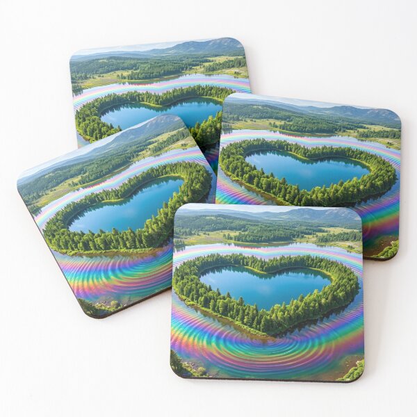Item preview, Rainbow Heart Lake Art designed and sold by Azurart2.