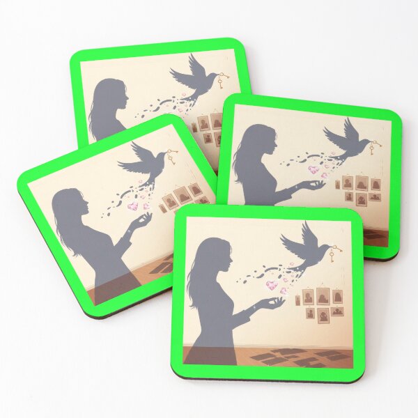 Item preview, Woman Silhouette Receiving Pink Heart Jewels designed and sold by AbanoubStore.