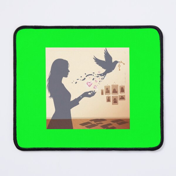 Item preview, Woman Silhouette Receiving Pink Heart Jewels designed and sold by AbanoubStore.