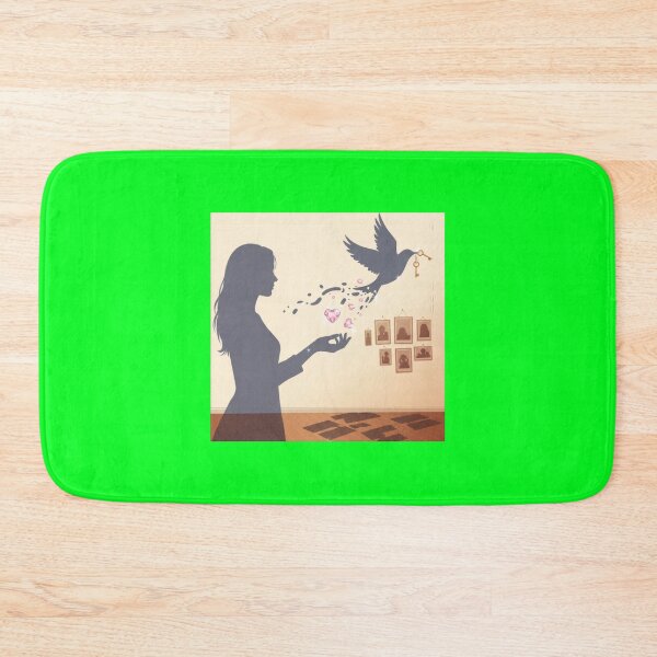 Item preview, Woman Silhouette Receiving Pink Heart Jewels designed and sold by AbanoubStore.