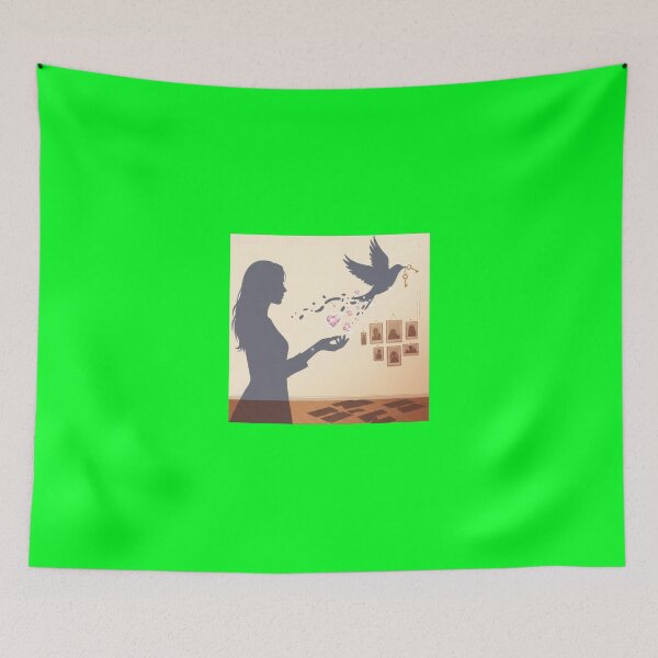 Item preview, Woman Silhouette Receiving Pink Heart Jewels designed and sold by AbanoubStore.
