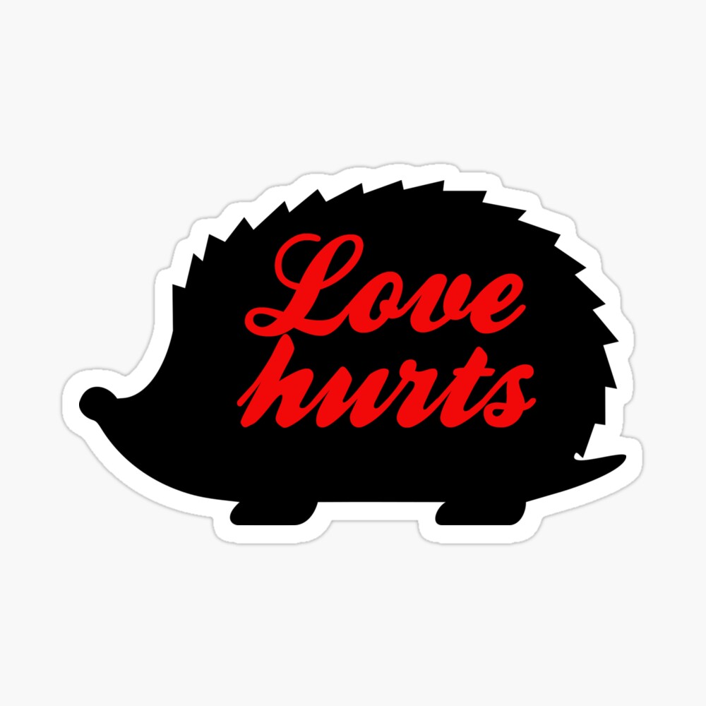 Love Hurts Sad Hedgehog With Spikes Canvas Tote Bag