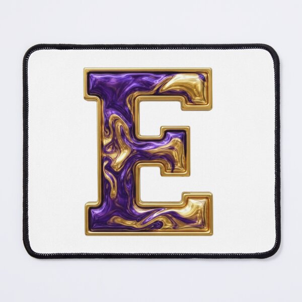 Item preview, Letter E Purple Gold Liquid Texture designed and sold by Rosy Images California.