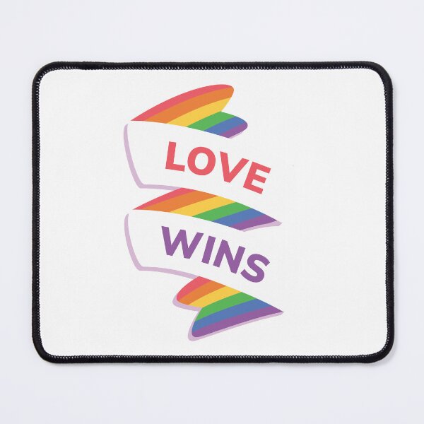 Item preview, Love Wins Rainbow Banner Retro Typography Art designed and sold by SolutionsArt.
