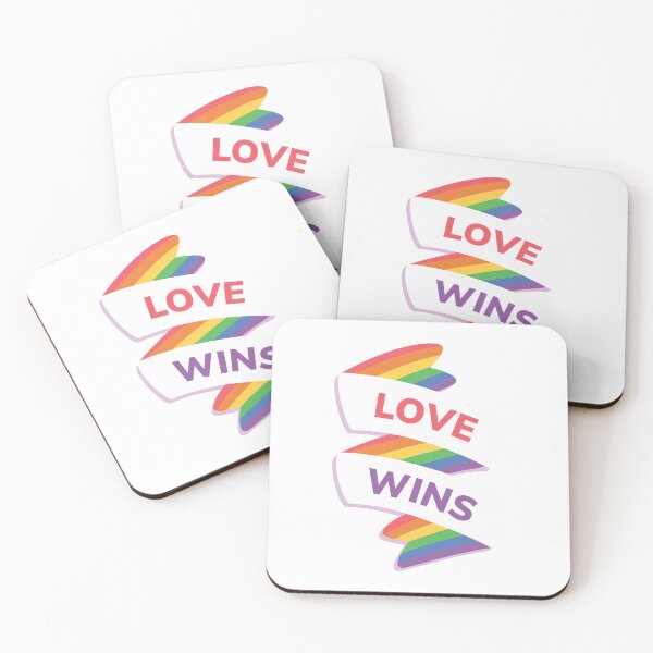 Item preview, Love Wins Rainbow Banner Retro Typography Art designed and sold by SolutionsArt.