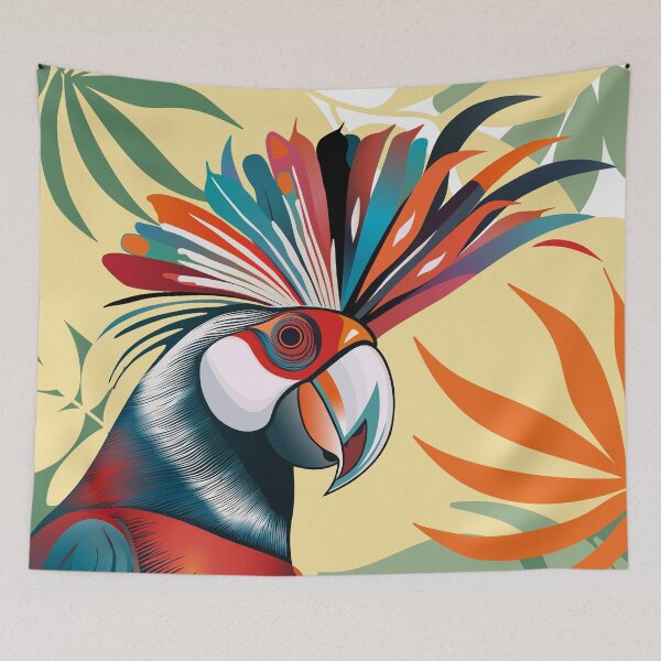 Item preview, Abstract Crested Parrot designed and sold by PAPEFOLIA.