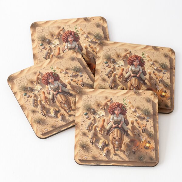 Item preview,  Desert Explorer and Her Pack of Foxes designed and sold by Azurart2.