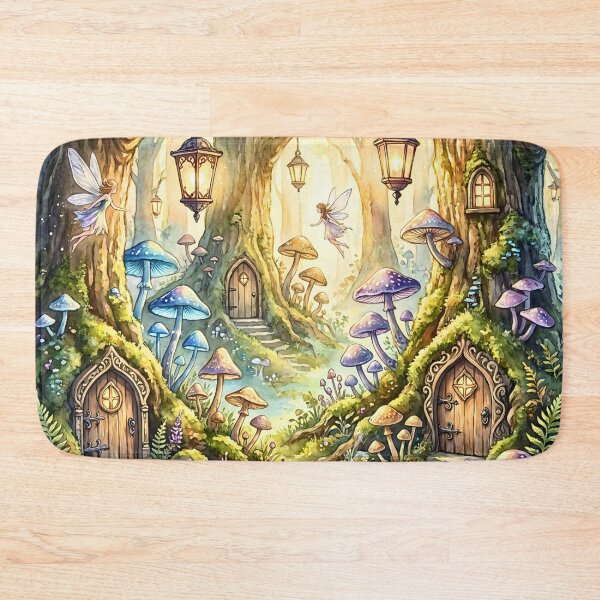 Item preview, Enchanted Fairy Mushroom Forest Village designed and sold by Petal & Pattern Co.