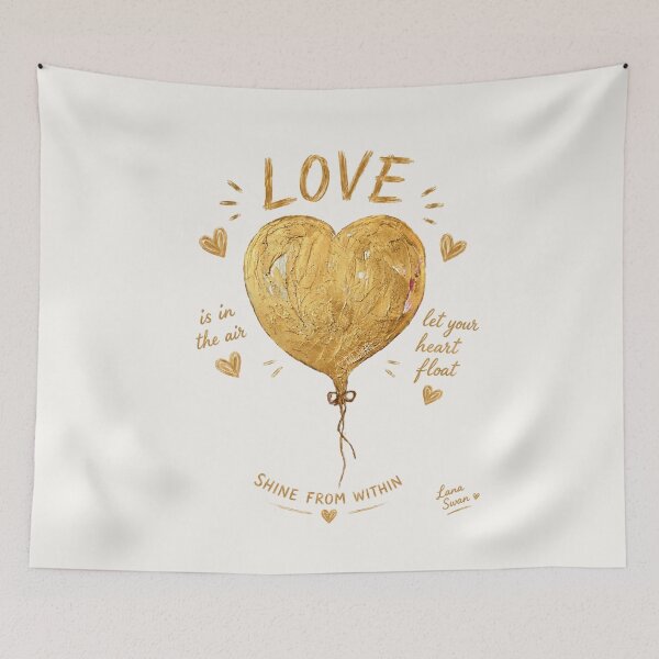 Item preview, LOVE GOLD BALLOON | Romantic Glam Design | Elegant Celebration Art designed and sold by BlueberrySwan.