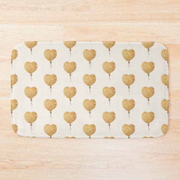 Item preview, GOLD HEART Balloon Pattern | Minimal ART Design | White Background Aesthetic designed and sold by BlueberrySwan.
