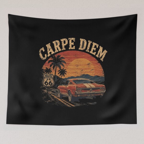 Item preview, Carpe Diem Route 66 Retro Roadtrip Shirt designed and sold by MS-DesignArt.