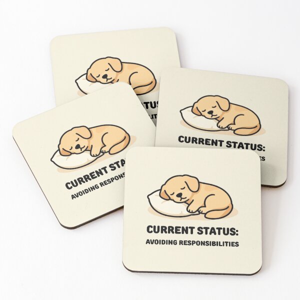 Item preview, Current Status: Avoiding Responsibilities – Cute Sleeping Puppy Design designed and sold by GoldenPaw Society.