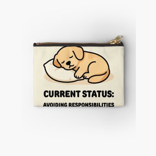 Item preview, Current Status: Avoiding Responsibilities – Cute Sleeping Puppy Design designed and sold by GoldenPaw Society.