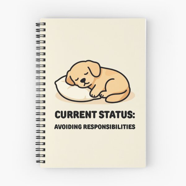 Item preview, Current Status: Avoiding Responsibilities – Cute Sleeping Puppy Design designed and sold by GoldenPaw Society.