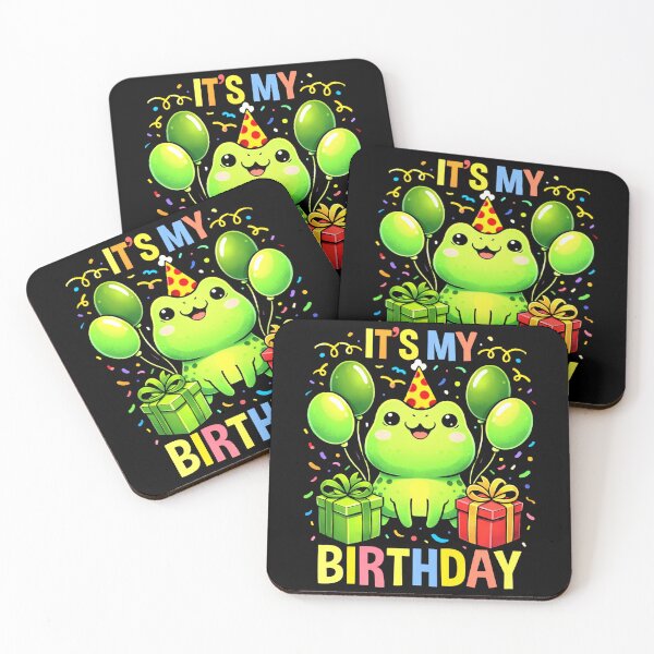 Item preview, It’s My Birthday Cute Frog Party Art designed and sold by MiALopezArt.
