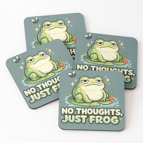 Item preview, No Thoughts Just Frog – Funny Chill Frog Meme Sticker designed and sold by Naturalite19.