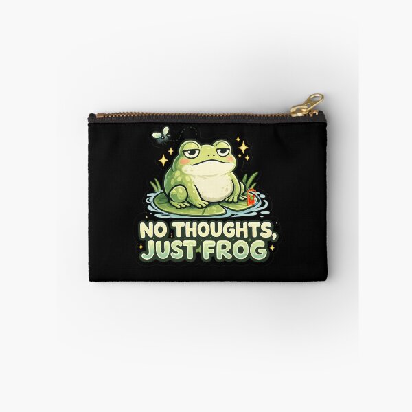 Item preview, No Thoughts Just Frog – Funny Chill Frog Meme Sticker designed and sold by Naturalite19.
