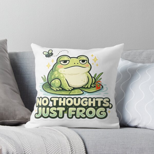 Item preview, No Thoughts Just Frog – Funny Chill Frog Meme Sticker designed and sold by Naturalite19.