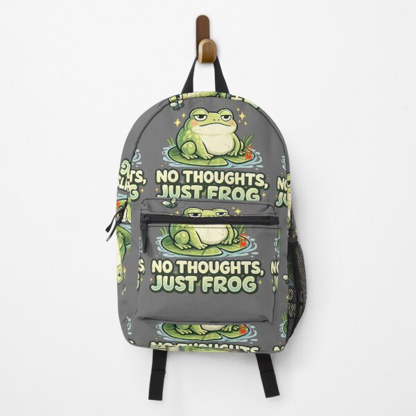 Item preview, No Thoughts Just Frog – Funny Chill Frog Meme Sticker designed and sold by Naturalite19.
