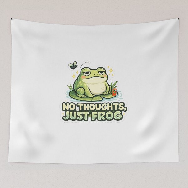 Item preview, No Thoughts Just Frog – Funny Chill Frog Meme Sticker designed and sold by Naturalite19.