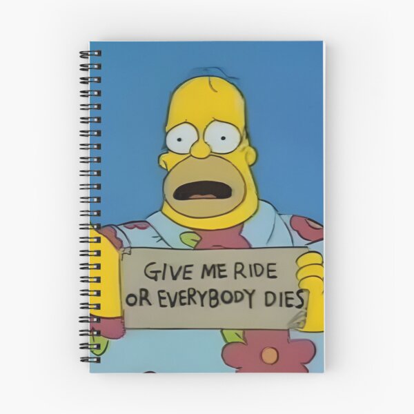 Item preview, Homer overweight with sign 'Give Ride or Everybody Dies' Funny Cartoon Moment designed and sold by DohLab.
