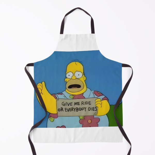 Item preview, Homer overweight with sign 'Give Ride or Everybody Dies' Funny Cartoon Moment designed and sold by DohLab.