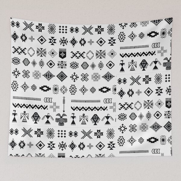 Item preview, Southwestern Geometric Motif Collection – Black Tribal Pattern Sheet designed and sold by Wesli.