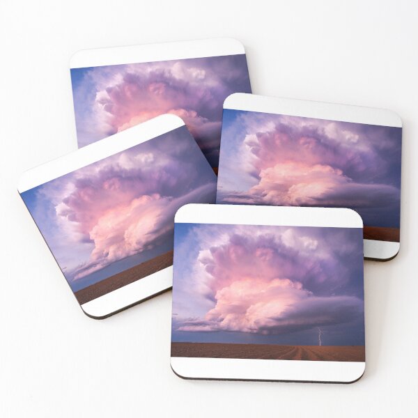 Item preview, Vibrant Pastel Supercell Lightning – Dramatic Sunset Storm Chasing Photography designed and sold by JohnManuelPhoto.