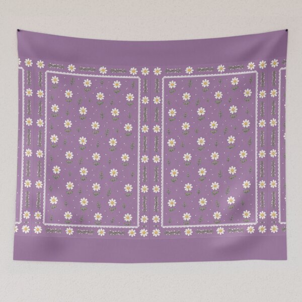 Item preview, Purple Cottage Daisy Quilt- Meadow Hill Inspired Floral designed and sold by Christina Lumenara.
