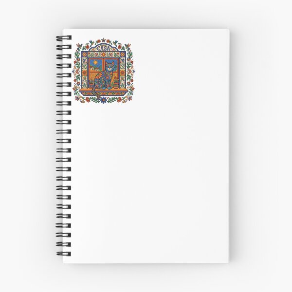 Item preview, Mexican Folk Art Cat in Casa Window - Colorful Talavera Tile Desert Art designed and sold by PictoVibe.