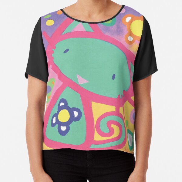 Minty Kitty Chiffon Top