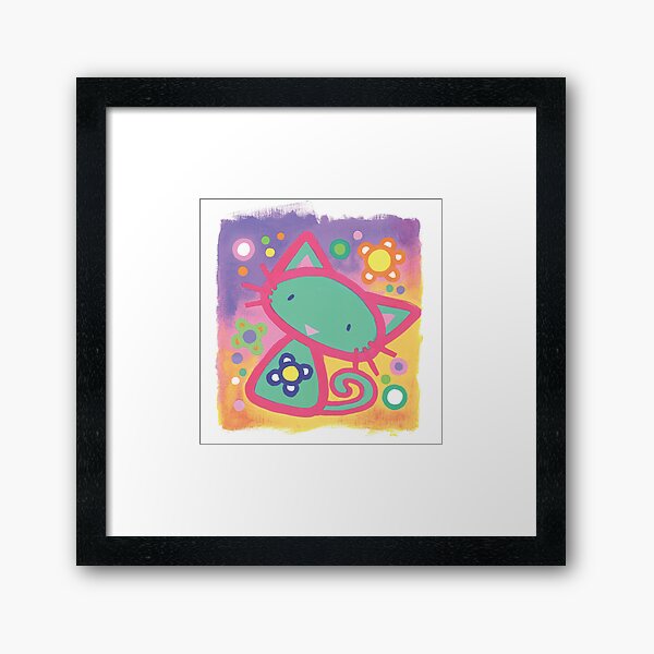 Minty Kitty Framed Art Print