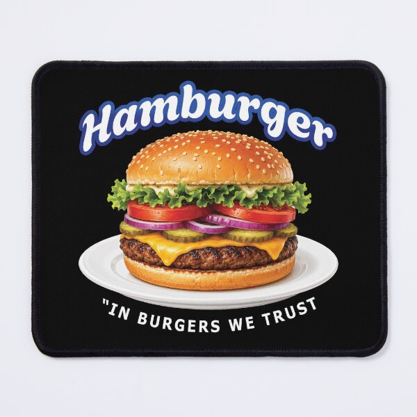 Item preview, Hamburger Food Humor - In Burgers We Trust Design designed and sold by merchxwear.
