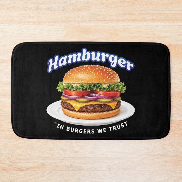 Item preview, Hamburger Food Humor - In Burgers We Trust Design designed and sold by merchxwear.