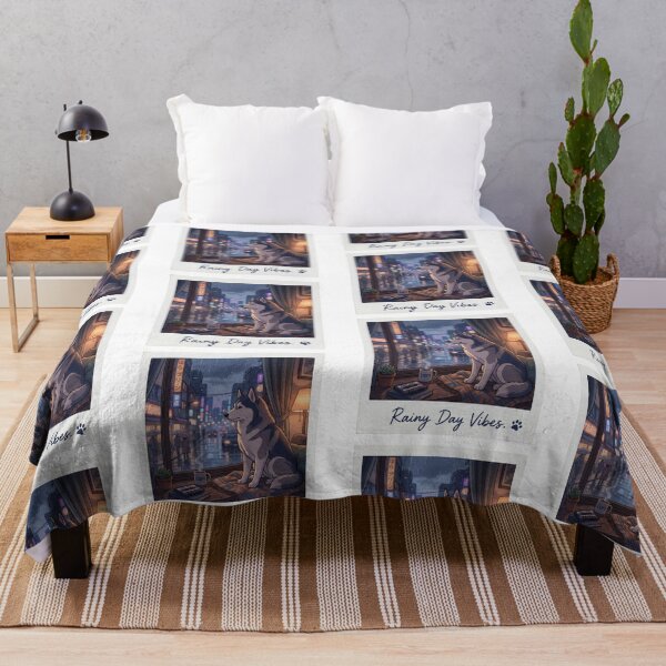 Item preview, Cozy Husky Lo-Fi Hip Hop Aesthetic - Rainy Day Vibes Polaroid Art designed and sold by PictoVibe.