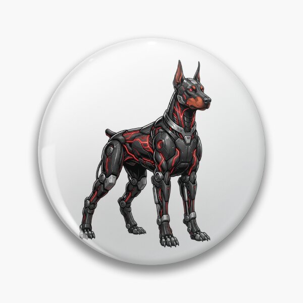 Item preview, Futuristic Cyberpunk Doberman Cyborg - Robotic Mecha Sci-Fi Dog designed and sold by PictoVibe.