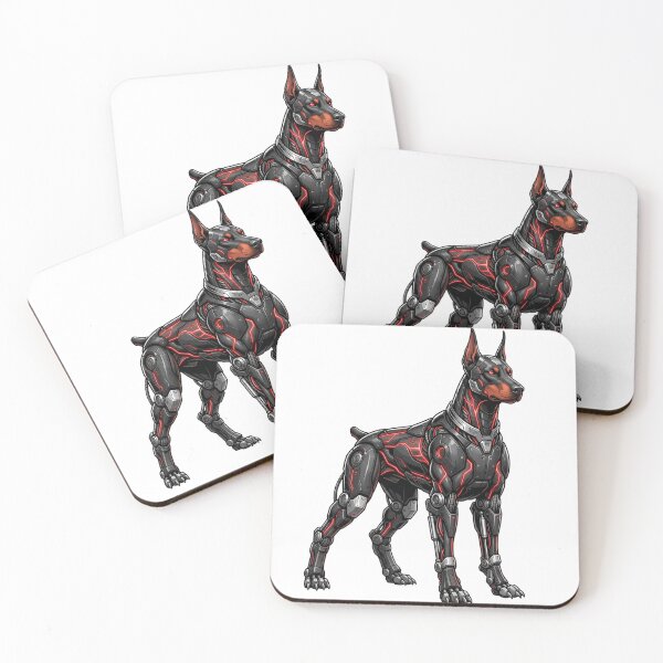 Item preview, Futuristic Cyberpunk Doberman Cyborg - Robotic Mecha Sci-Fi Dog designed and sold by PictoVibe.