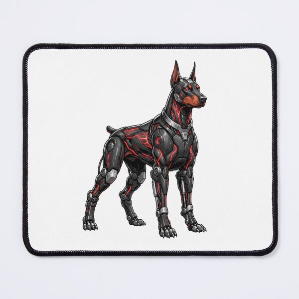 Item preview, Futuristic Cyberpunk Doberman Cyborg - Robotic Mecha Sci-Fi Dog designed and sold by PictoVibe.