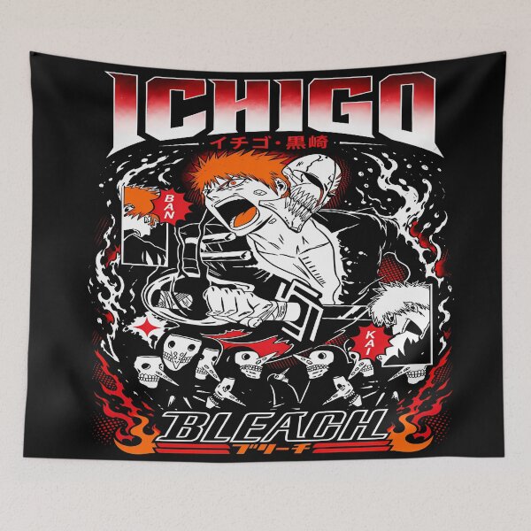 Item preview, Ichigo Kurosaki-Hollow Rage Fire Skulls- Dark Aesthetic Streetwear Design designed and sold by Trinidesigns123.