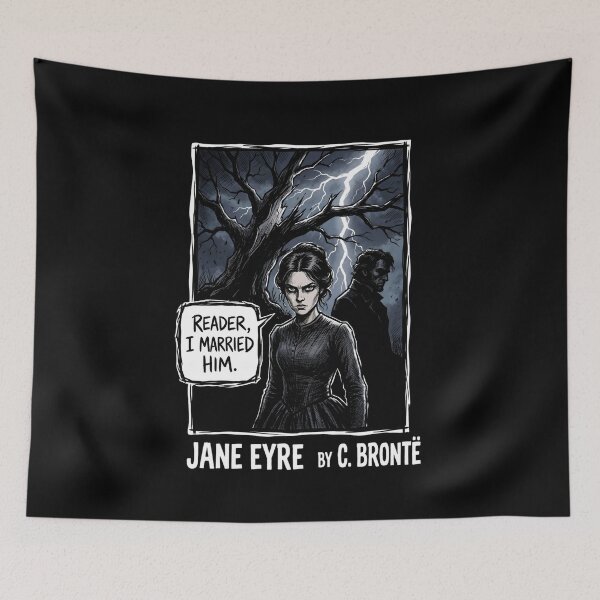 Item preview, Jane Eyre Reader I Married Him Comic Art Portrait designed and sold by Fenay Designs.
