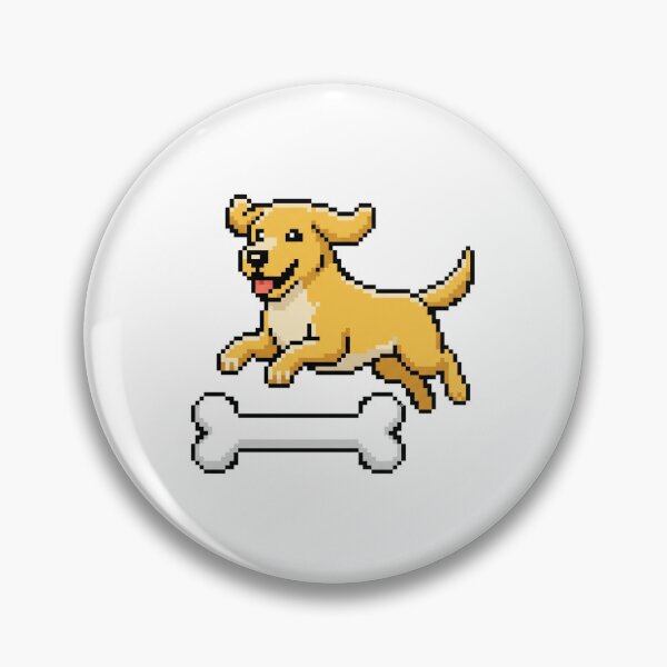 Item preview, Cute 8-Bit Pixel Art Dog with Bone - Retro Video Game Gamer Pet designed and sold by PictoVibe.