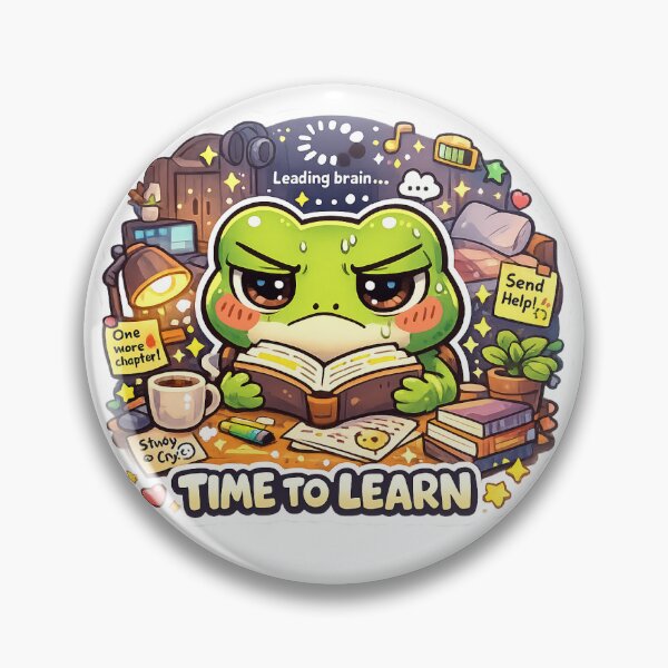 Item preview, Grumpy Frog Reading Book Time To Learn designed and sold by Cozy404Lab.