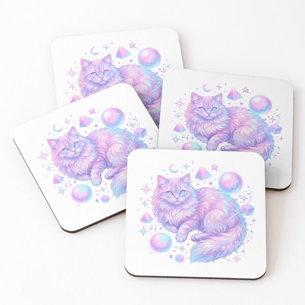 Item preview, Cute Holographic Pastel Cat - Iridescent Cosmic Vaporwave Aesthetic designed and sold by PictoVibe.