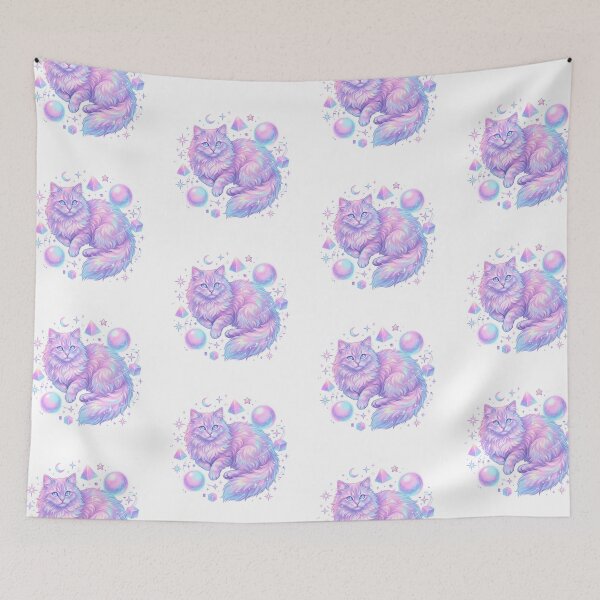 Item preview, Cute Holographic Pastel Cat - Iridescent Cosmic Vaporwave Aesthetic designed and sold by PictoVibe.