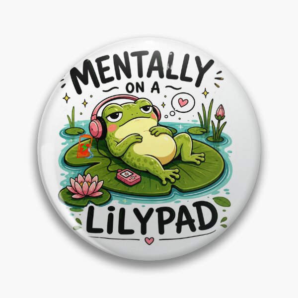 Item preview, Mentally on a Lilypad – Funny Relaxed Frog Meme Sticker designed and sold by Naturalite19.