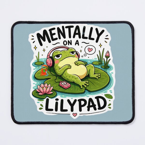 Item preview, Mentally on a Lilypad – Funny Relaxed Frog Meme Sticker designed and sold by Naturalite19.