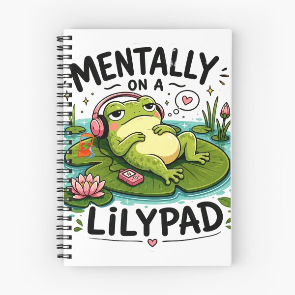 Item preview, Mentally on a Lilypad – Funny Relaxed Frog Meme Sticker designed and sold by Naturalite19.